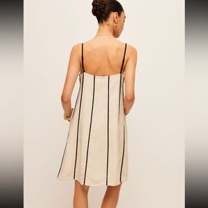 Elegant Striped Cream Dress